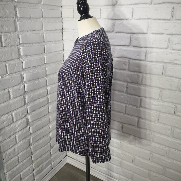 Talbots "The Talbots Tee" Ladies Size X Navy White & Tan Long Sleeves T-shirt - Picture 6 of 9